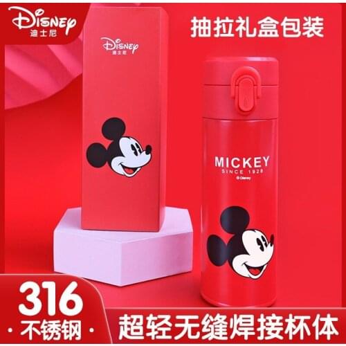 Disney Childrens Thermos Mug Carry Boys and Girls Straight Drink Cup Primary School Students Drop-Resistant Drinking Cup