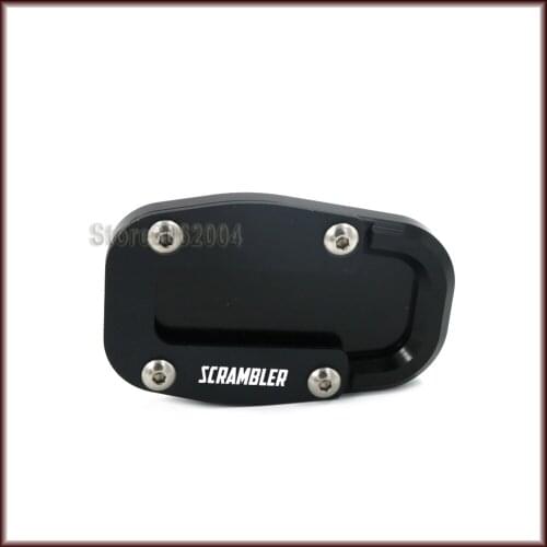 For DUCATI Scrambler Classic 2015-2017 2016 Motorcycle Accessories Side Kickstand Stand Extension Support Plate LOGO SCRAMBLER