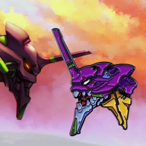 EVA 01 - Evangelion Pin Berserk Mode Art Badge Shinji Rei 01 Mecha Brooch NGE Anime Manga Jewelry