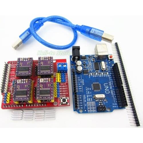 Cnc shield v3 engraving machine 3D Printer+ 4pcs DRV8825 driver expansion board + UNO R3 with USB cable