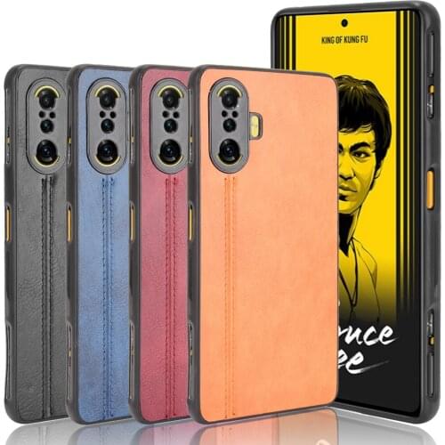 For Redmi K40 Gaming Case Luxury Calfskin PU Leather lines Back Cover Shockproof Case For Xiaomi Redmi K40 Gaming Phone Case