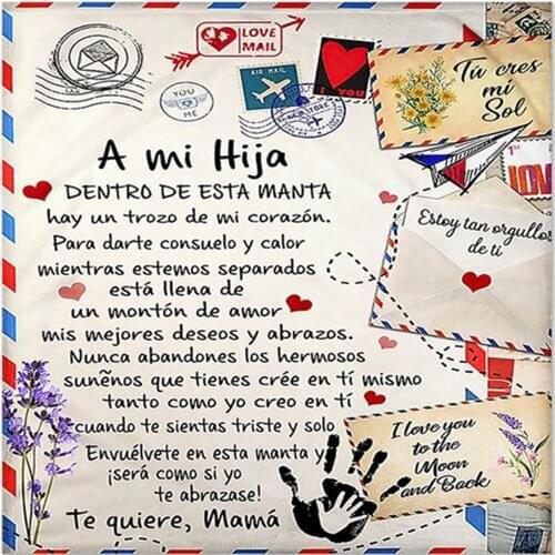 Custom Fleece Throw Blanket Personalized Plush Blankets For To My Daughter/son/wife Double Thicken Warm On Bed Sherpa Blankets