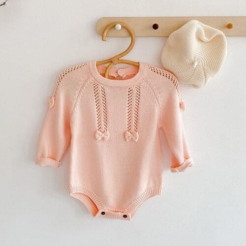 Baby Bodysuit Knitting Baby Clothes Autumn Newborn Long Sleeve Baby Girl Bodysuit Infant Baby Jumpsuit Cotton Baby Sweater