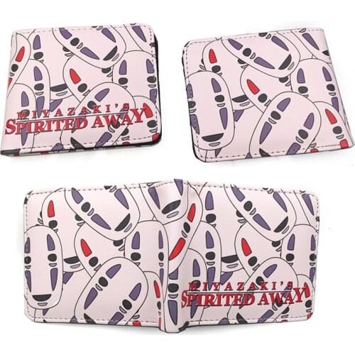 Anime Spirited Away Faceless Mens Wallet School Students Totoro Men and Women Short Wallets PU Leather Purse with Coin Pocket