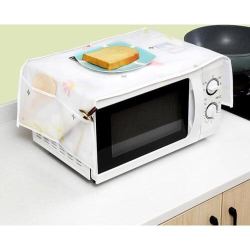 Microwave Oven Cover Waterproof Grease Proofing Storage Bag Kitchen Accessories Double Pockets Dust Covers Microwave Oven Hood