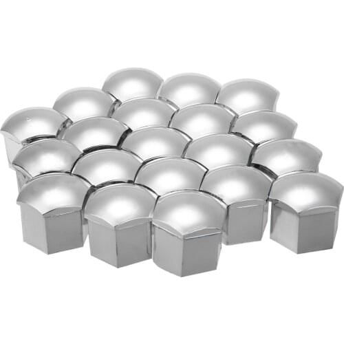 Mayitr 20pcs Silver 21mm Universal Car Wheel Nut Caps Auto Hub Screw Cover Bolt Rims Exterior Socket Protector+Removal Tool