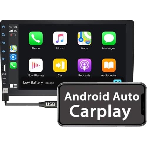 1DIN 9" Car Radio Touch Screen Multimedia Video Player Bluetooth USB Audio System for Apple Carplay Auto MP5 With remote control