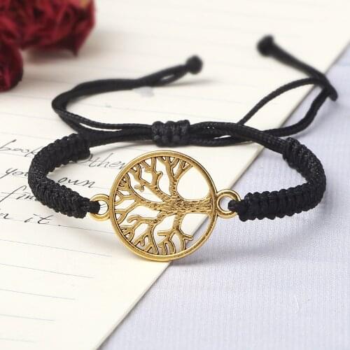 New Braid Bracelets Charm Tree of Life Adjustable Rope Handmade Bracelets for Women Men Gift Bangles Wrist Jewelry Dropshipping