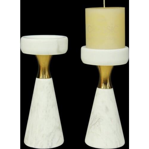 New Nordic modern minimalist dining table European style candlestick model room soft decoration marble candlestick decorations
