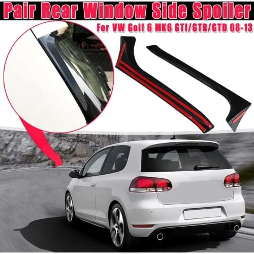 Pair Car Canards Splitter For VW Golf 6 MK6 GTI/GTR/GTD 2008-2013 Auto Repacement Window Side Spoiler Canard Gloss Black Color