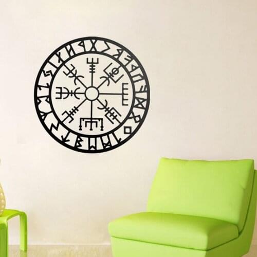 Nordic Style Odin Symbol Hollow Wall Sticker Home Decor Living Room Bedroom Wall Art Decals Vinyl Murals Decoration Poster