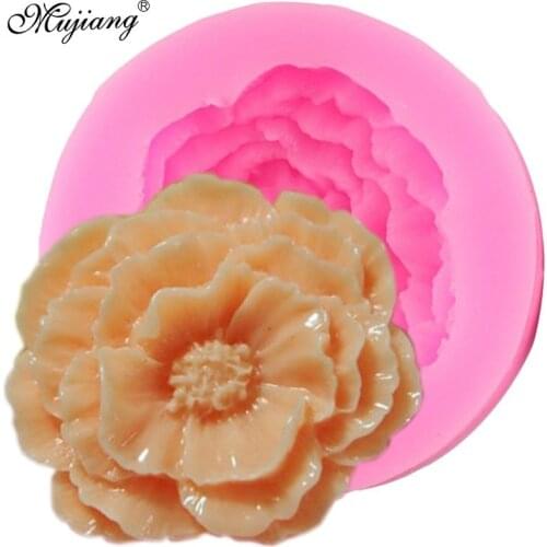 Poppy Flower Silicone Mold Peony Cupcake Fondant Cake Decorating Tools Cookie Baking Polymer Clay Candy Chocolate Gumpaste Mould