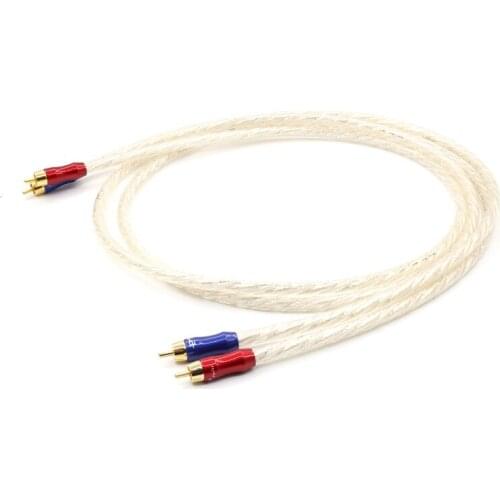 Pair LiTon G8 5N Silver Plated Audio Interconnect Cable with Pailiccs RCA Plug