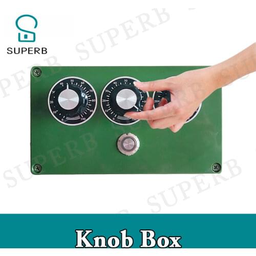 Superb escape room game prop knob box prop rotate three knobs to the right position press the metal button to unlock