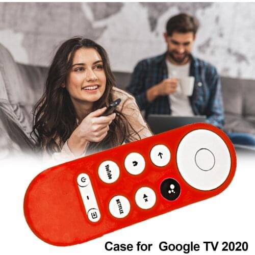 Silicone Case Protective Skin Cover for Google Chromecast 2021 TV remote control silicone protective cover with anti-fall strap