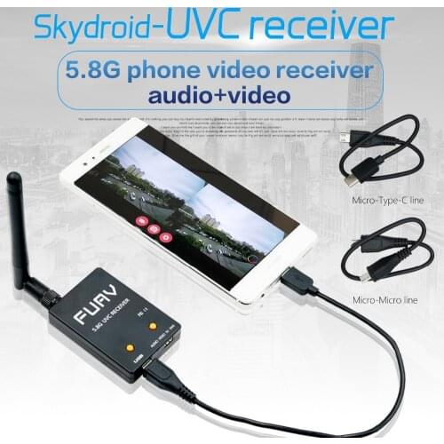 Skydroid UVC Single Control Receiver OTG 5.8G 150CH Channel FPV Receiver Video Transmission Downlink Audio For Android phone