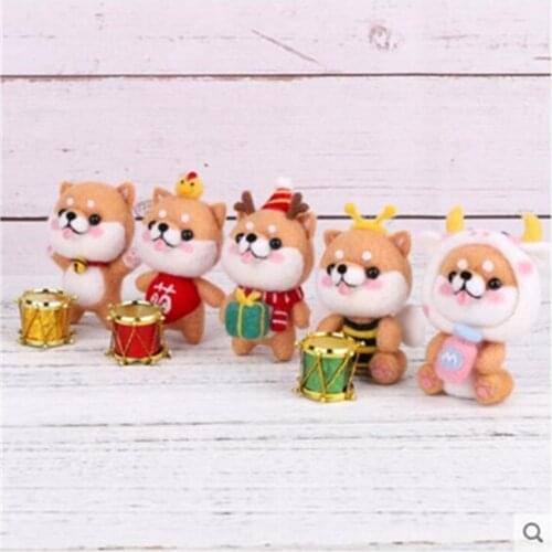 Dog dog wool felt wool needlepoint kit wool felt needle felting keychain craft needlecraft DIY handmade