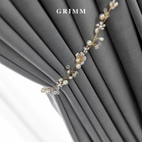 Modern Curtains Australian Wool Velvet Grey Curtains for Living for Room Bedroom Nordic Solid Curtains Treatment Home Decoration