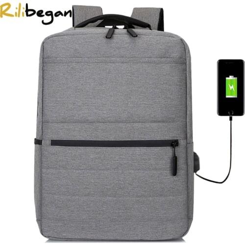 Concise Business Laptop Backpack Men Waterproof Travel Men Bag USB Changing Computer Backpacks Multifunctional Travel Backpack