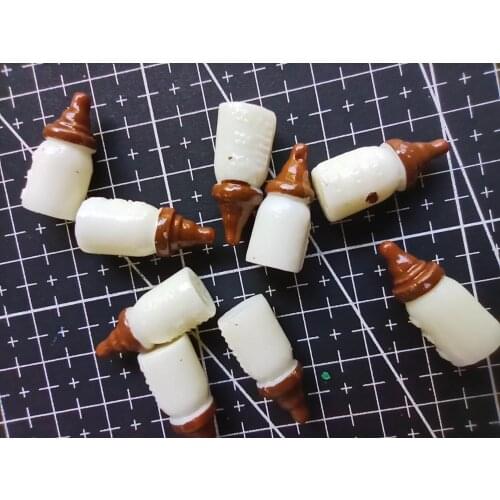 1pcs/lot resin solid chocolate color Pacifier Milk bottle 21mm dollhouse Toy diy for Home Decoration Crafts A033-10