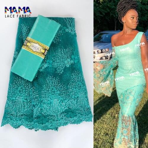 2.5+2.5 Yards 2021 African Bazin Riche Getzner With French Net Embroidery Tulle Lace Fabric For Nigerian Wedding Party Dress