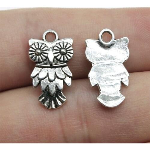20pcs 11x20mm Animal Charm Owl Pendant 3 Colors DIY Retro Jewelry Bracelet Necklace Charms Pendant