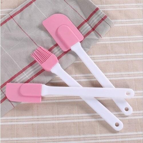 3PCS Kitchen Silicone Cream Butter Spatula Brush Set Cake Brushes Mixing Batter Shovel Scraper Flour Scrapers Baking Pastry Tool