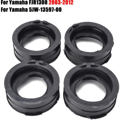 4PCS 5JW-13597-00 Rubber Carb Carburetor Interface Adapter Clamp For Yamaha FJR1300 FJR 1300 FJR-1300 2003-2009 2010 2011 2012
