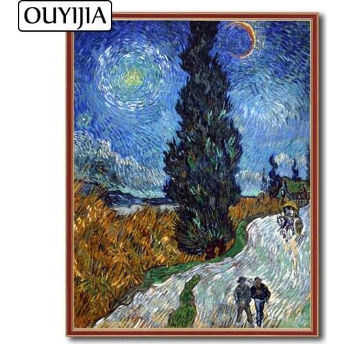 OUYIJIA 5D DIY Diamond Painting Oil Van Gogh Country Road Home Decoration Embroidery Diamond Mosaic Rhinestone Art Cross Stitch
