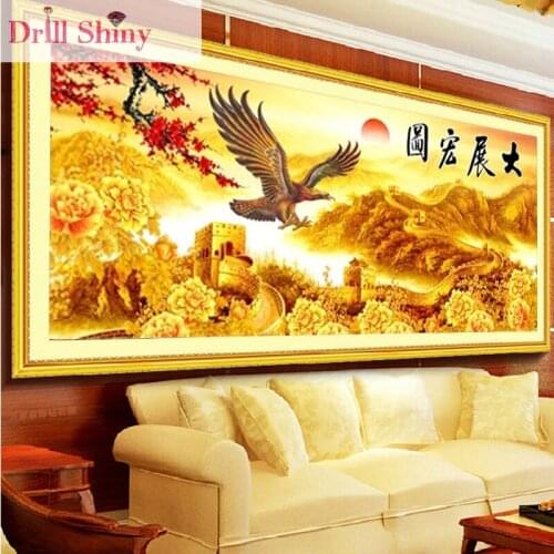 DIY 5D Diamond Painting Landscape Embroidery Paintings Full Square Ribbon Rhinestone Cross Stitch Kits Wall Sticker Home Decor