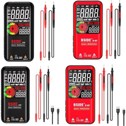 B-SIDE Upgraded Digital Multimeter EBTN LCD 3 Results Display 9999 Counts with Protective Case & Rechargeable Battery