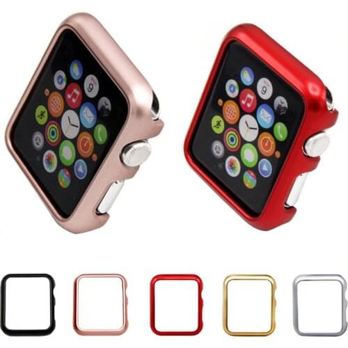 Case Cover for Apple Watch Band 42mm 38mm iWatch 3 2 1 Frame PC Protective Bumper Case Gold Plating Shell