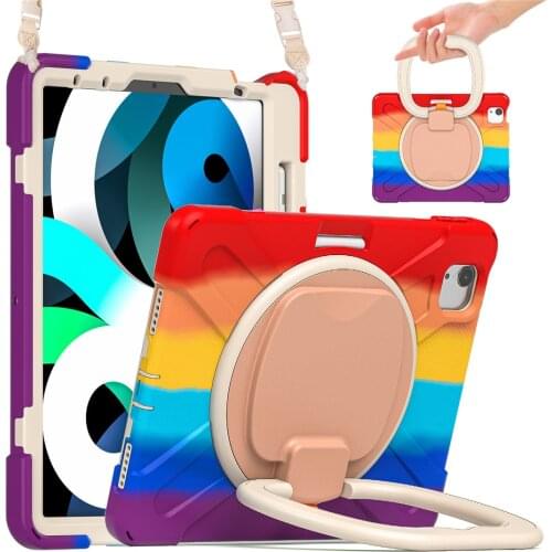 Case for iPad Air 4 Rugged Case Folding Handle Neck Strap Kickstand Pencil Cover for iPad air 10.9 iPad Pro 11 2021 2018 2020