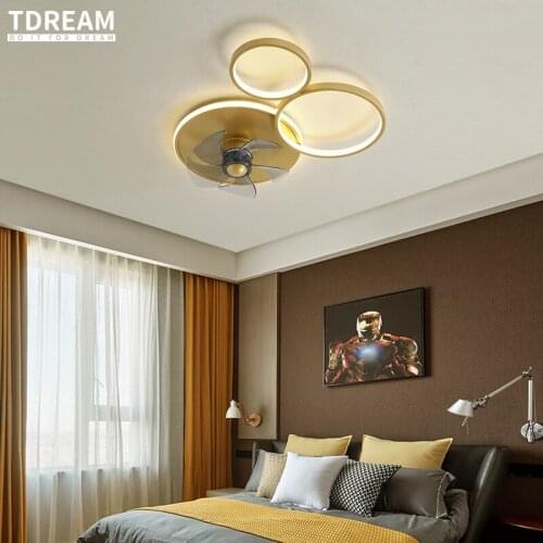 Nordic Bedroom Decor LED Lights for Room Ceiling Fan Light Lamp Restaurant Dining Room Ceiling Fans With Lights Remote Control