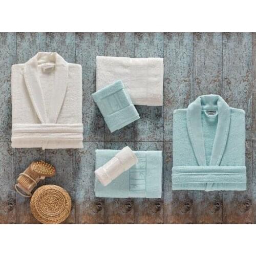 DowryWorld-Arliva Bamboo Family Bathrobe Set Mint Cream