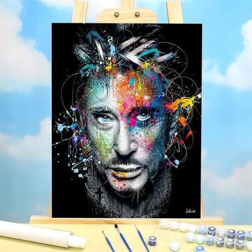 Johnny Hallyday Novelty Coloring By Numbers Painting Set Oil Paints 40*50 Boards By Numbers Loft Wall Picture For Handiwork