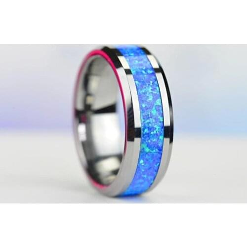 Fine Men Rings Stainless Steel Rings Blue Simple Rings Wedding Engagement Rings Christmas Gift For Men Jewelry