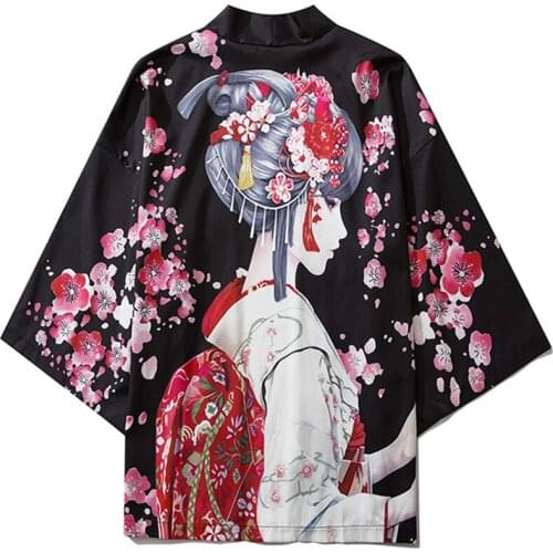 Japanese Anime Kimono Cardigan Girl Men Summer Haori Samurai Kimonos Streetwear Shirt Japones Women Beach Haori Yukata