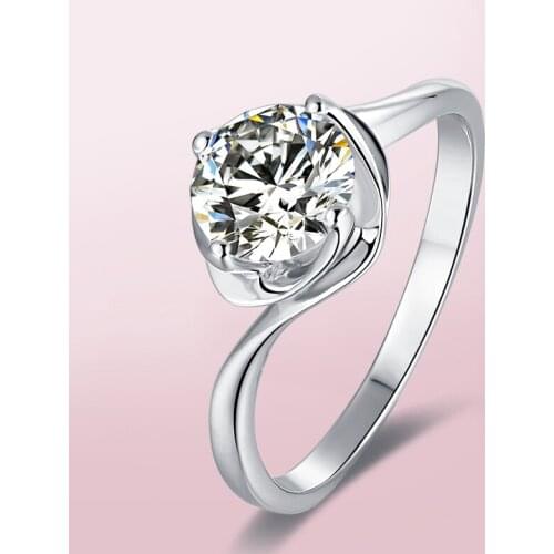 Romantic flower styling 925 Silver Moissanite Ring 4 claws rmoissanite Jewellery Engagement ring Anniversary Gift