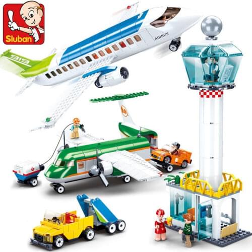 City International Airport Aviation Aircraft Technic Model Building Blocks Sets Figures DIY Bricks Educational Toys for Children