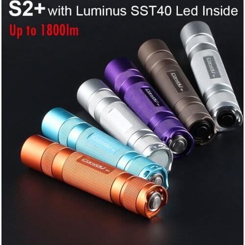 Convoy S2 Plus with Luminus SST40 Linterna Led Flashlight Torch High Powerful 18650 Multicolour Flash Light 1800lm Camping Lamp