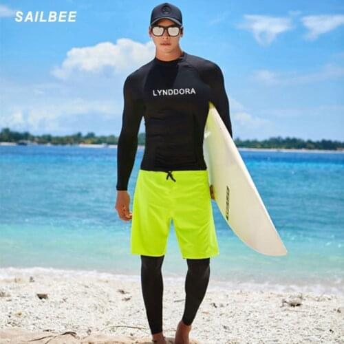 SAILBEEUV Protection Rashguard Men Long Sleeve Swimsuit Mens Swim Rash Guard Quick Dry Surf Driving T Shirt For Swimming Clothes