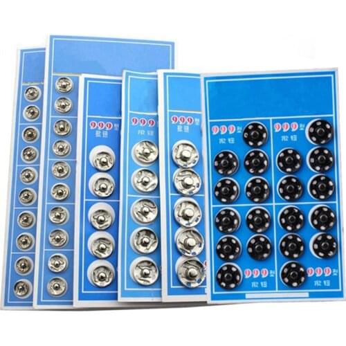 Sewing Accessories Snap Buttons Black Silver Metal Fasteners Press Button 8.5/10/12/16mm Iron Stud Plating Round Button 5BB5967