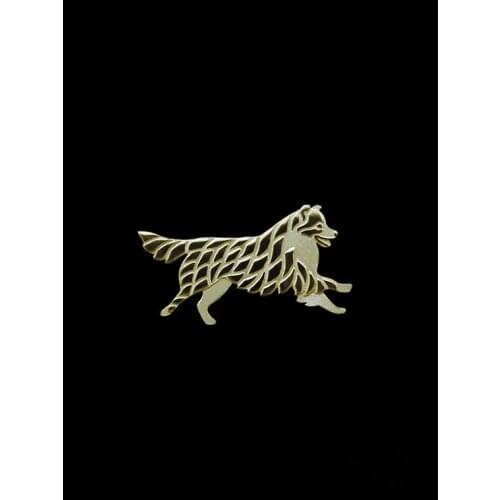 High quality trendy Australian Shepherd with tail dog brooches and pins men brooches fashion jewelry