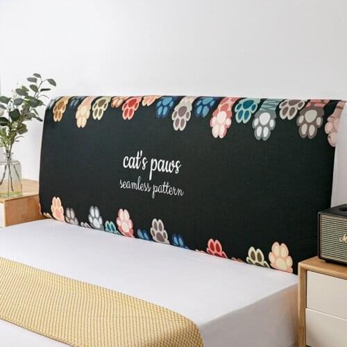 Nordic Cartoon Cats Paw Bed Head Soft Dust Cover Full Enclosed Elastic Dust-proof Bed Head Cover/ Protective Cover