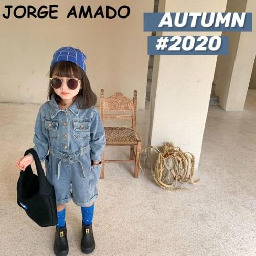 2020 New Baby Girl Denim Overall Jeans Children Pants long sleeve Fashion Jumpsuit Baby Clothes 1-6Y XJ008