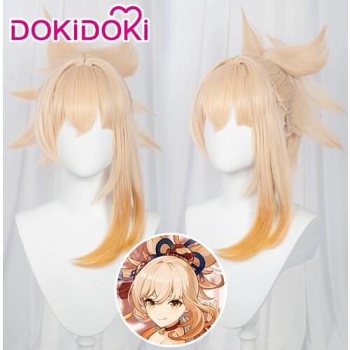 DokiDoki Game Genshin Impact Cosplay Halloween Yoimiya Cosplay Wig Genshin Impact Yoimiya Cosplay Hair