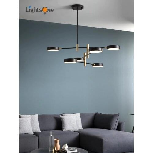 Simple personality Creative Design LED pendant light Nordic home wrought iron set hall rotating shape pendant lamp