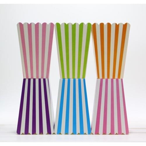 Stripe popcorn box Party Supplies Popcorn Box Gift Favor Accessory Birthday Party Supplies Kids Event&Party Supplies 6Pcs/lot