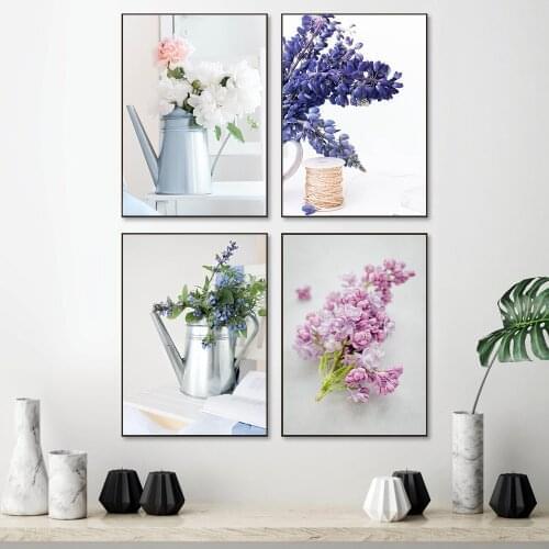 Still Life Peony Flowers lilac Wall Art Peony Poster Floral Art Print Proter Canvas Painting Living Bedroom Room Decor Picture